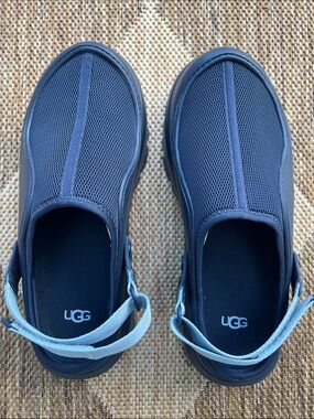 UGG Men’s Navy Slip-On Mesh Loafers with Light Blue Heel Strap